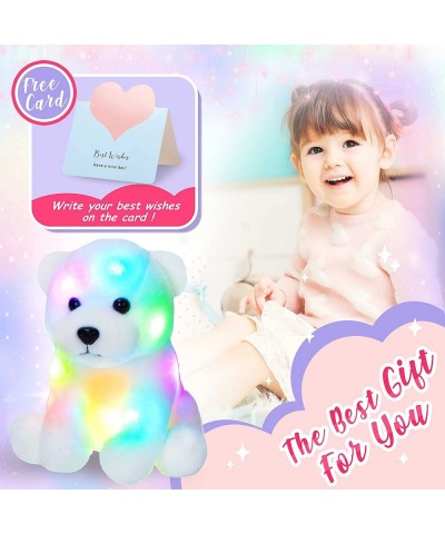 Light up Stuffed Polar Bear LED Animals with Colorful Night Lights Glow in Dark Plush Wildlife Toys Birthday for Toddler Kids...