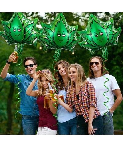 9 Pcs 420 Weed Aluminum Balloon Decorations Set 420 Party Decorations Weed Balloons Birthday Party Supplies Aluminum Foil Wee...