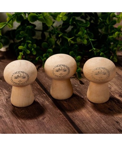 20pcs Wooden Peg Doll Unfinished Mushroom Head Shape Doll Wooden Mushroom Figures People Wooden Figures for Kids Art and DIY ...