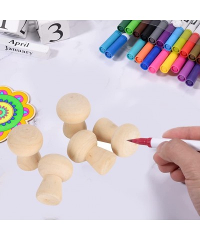 20pcs Wooden Peg Doll Unfinished Mushroom Head Shape Doll Wooden Mushroom Figures People Wooden Figures for Kids Art and DIY ...