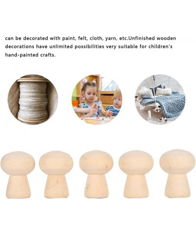 20pcs Wooden Peg Doll Unfinished Mushroom Head Shape Doll Wooden Mushroom Figures People Wooden Figures for Kids Art and DIY ...