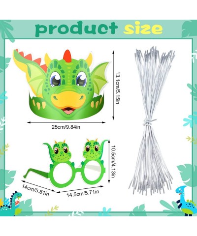 48 Pcs Dinosaur Birthday Party Supplies Include Dinosaur Party Paper Hats Dinosaur Glasses Set Adjustable Sunglasses with 24 ...