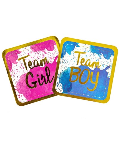 Gender Reveal Stickers - Team Girl and Team Boy - Shiny Pink & Blue Voting Sticker Set (25 Pink + 25 Blue) $13.42 Kids' Stickers