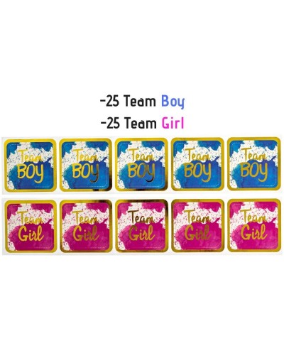 Gender Reveal Stickers - Team Girl and Team Boy - Shiny Pink & Blue Voting Sticker Set (25 Pink + 25 Blue) $13.42 Kids' Stickers