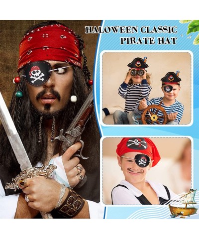 72 Pcs Pirate Costume Accessories Include 36 Classic Costume Cap Paper Pirate Hat and 36 Pirate Eye Patches for Pirate Captai...