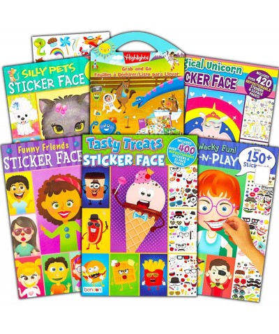 Create a Face Sticker Set - Bundle with 5 Create a Face Sticker Books for Kids Toddlers Boys Girls Featuring Animals Treats a...