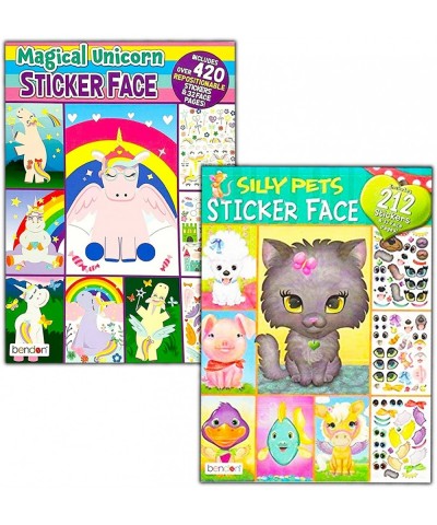 Create a Face Sticker Set - Bundle with 5 Create a Face Sticker Books for Kids Toddlers Boys Girls Featuring Animals Treats a...