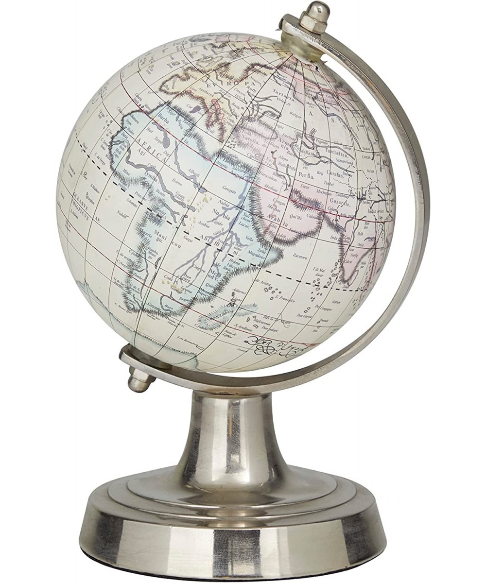 Aluminum Globe 5" x 4" x 7" Cream $28.00 Geographic Globes