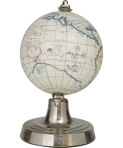 Aluminum Globe 5" x 4" x 7" Cream $28.00 Geographic Globes