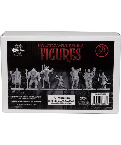 28 Paintable Fantasy Mini Figures- All Unique Designs- 1" Hex-Sized Compatible with DND Dungeons and Dragons & Pathfinder and...