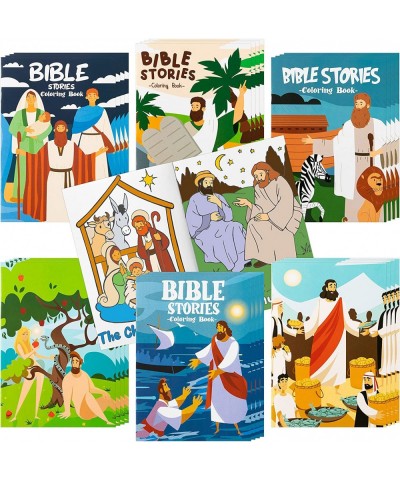 24PCS Christian Bible Stories Coloring Books Mini Booklets Crafts for Kids DIY Art Drawing Book with Jesus Angels Church Fun ...