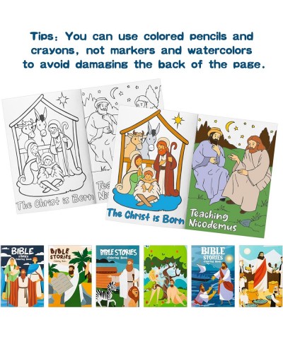 24PCS Christian Bible Stories Coloring Books Mini Booklets Crafts for Kids DIY Art Drawing Book with Jesus Angels Church Fun ...