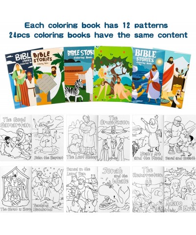 24PCS Christian Bible Stories Coloring Books Mini Booklets Crafts for Kids DIY Art Drawing Book with Jesus Angels Church Fun ...