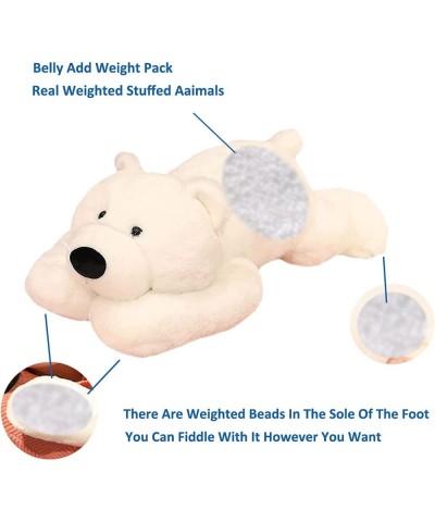 Weighted Stuffed Animals for Anxiety 3.3 lbs Weighted Polar Bear Stuffed Animal Toy White Bear Weighted Plush Animals Throw P...