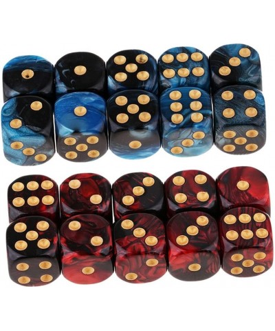 20PCS Polyhedral Dice D6 Dice 16mm Acrylic 6 Sided Dice Game Dice for RPG MTG DND Dice Table Games (Blue Black and Red Black)...