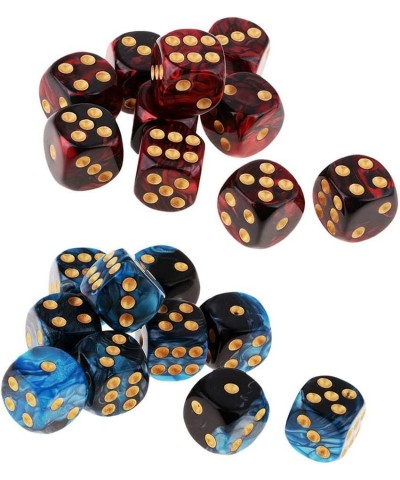 20PCS Polyhedral Dice D6 Dice 16mm Acrylic 6 Sided Dice Game Dice for RPG MTG DND Dice Table Games (Blue Black and Red Black)...