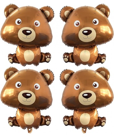 Big 32 Inch Bear Balloons Foil Helium Brown Bear Shaped Animal Balloons Animal Woodland Bear Balloons for Jungle Safari Theme...