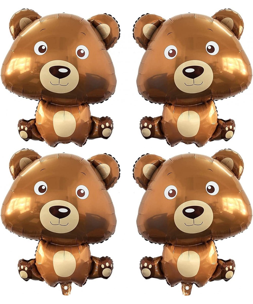 Big 32 Inch Bear Balloons Foil Helium Brown Bear Shaped Animal Balloons Animal Woodland Bear Balloons for Jungle Safari Theme...