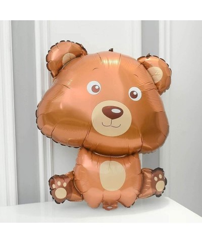 Big 32 Inch Bear Balloons Foil Helium Brown Bear Shaped Animal Balloons Animal Woodland Bear Balloons for Jungle Safari Theme...