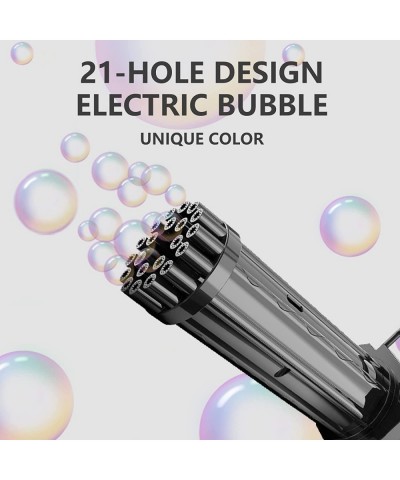 15IN Bubble Machine Gun Toys with Bubble Solution Gatling Shape 21-Hole Huge Amount Bubble Maker Children's Electronic Bubble...