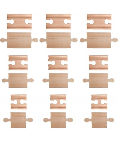 18 Piece Wooden Train Track Connectors & Adapters 100% Real Wood Male-Male & Female-Female Pieces Compatible with Thomas and ...