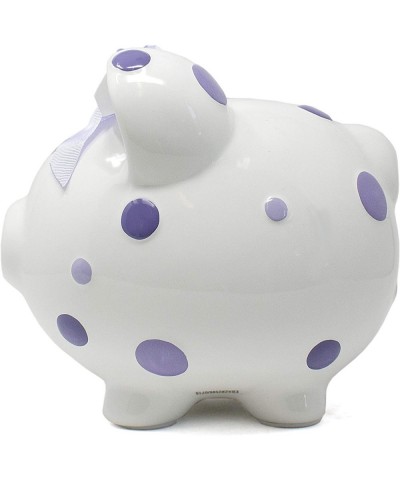 Ceramic Polka Dot Piggy Bank for Girls Purple $56.52 Kids' Money Banks