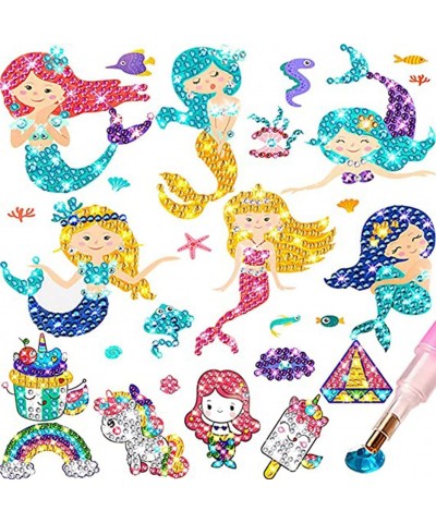 26 PCS Sea World Mermaid Stickers for Girls Unicorn 5D Diamond Painting Sticker Kits for Kids $19.67 Craft Kits