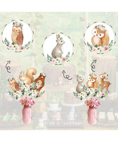 Woodland Animal Centerpieces for Baby Shower Baby Pink Spring Floral Theme Table Toppers Birthday Decorations Woodland Baby G...