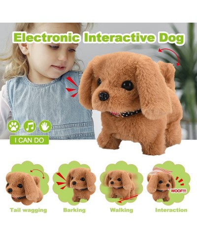 Plush Toy Puppy Walking Barking Tail Wagging Stretching Companion Animal for Kids Electronic Interactive Pet Dog (Labrador Re...