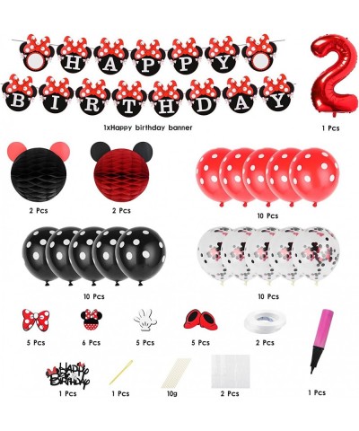 Cute Birthday Party Decorations Supplies for 2 Year Old Girls with Cake Topper Banner Balloon Cupcake Topper (Red) $18.95 Kid...