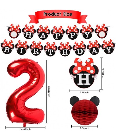 Cute Birthday Party Decorations Supplies for 2 Year Old Girls with Cake Topper Banner Balloon Cupcake Topper (Red) $18.95 Kid...