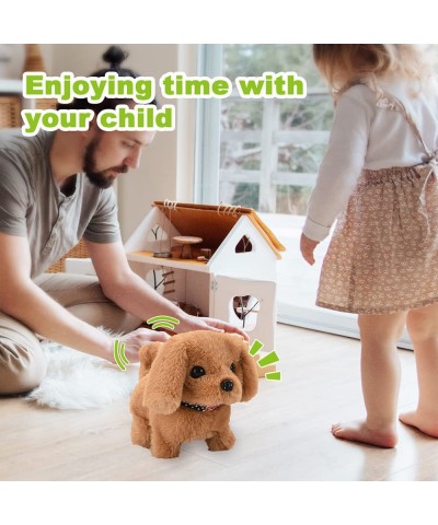 Plush Toy Puppy Walking Barking Tail Wagging Stretching Companion Animal for Kids Electronic Interactive Pet Dog (Labrador Re...