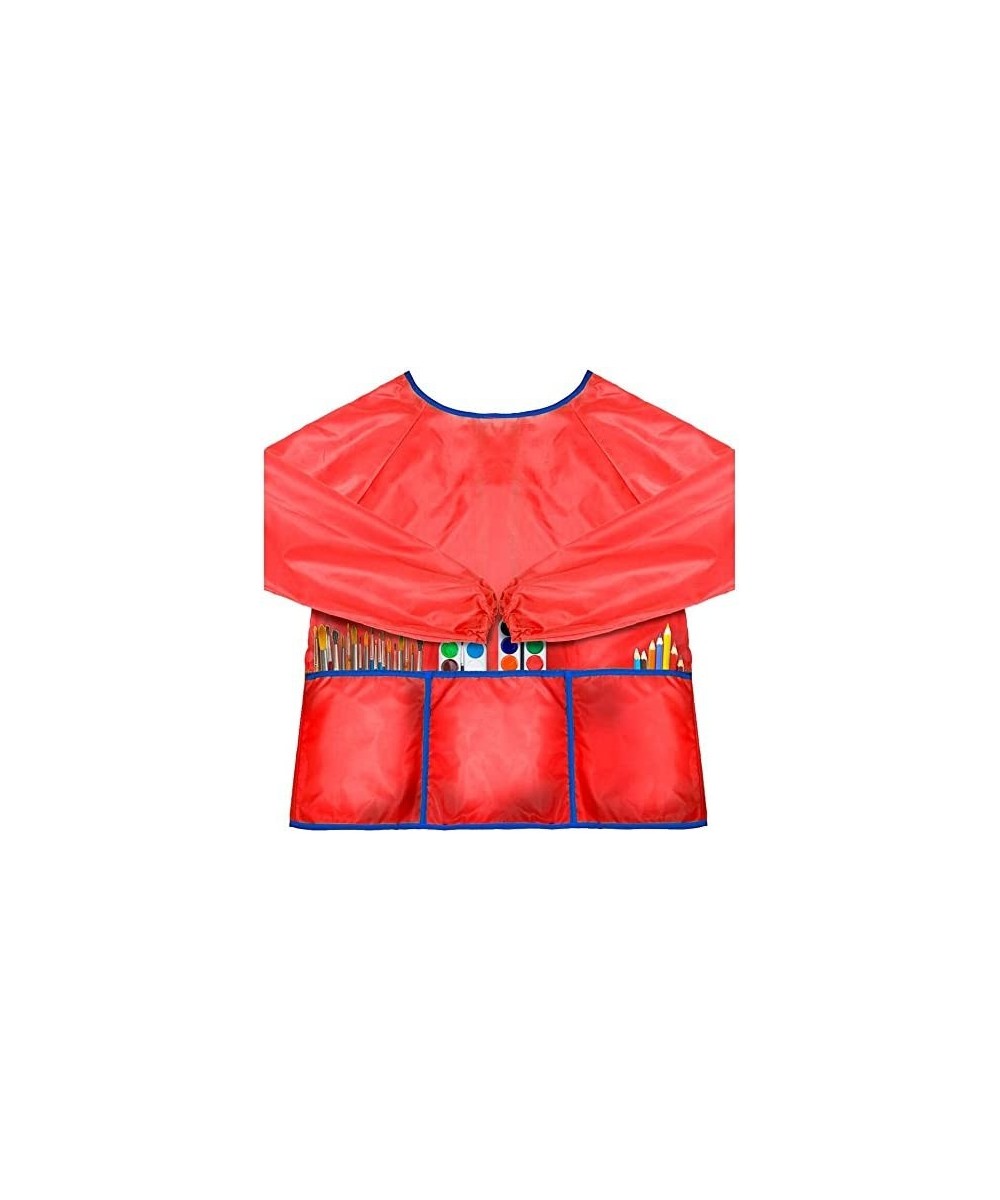 Kids Art Smock Waterproof and Paint Repellent Long Sleeve Painting Aprons with Elastic Tight Cuffs with 3 Pockets $15.01 Kids...