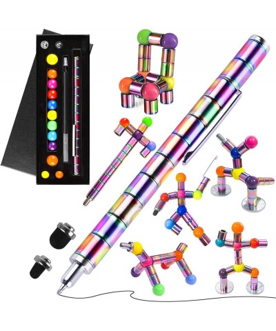 Magnetic Pen Fidget Toy Rainbow Magnet Metal Writing Pen Toy for Anxiety Relief DIY Multifunctional Decompression Pen for Kid...