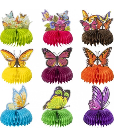 9 Pcs Butterfly Honeycomb Table Centerpiece Butterfly Party Decorations Colorful Butterfly Honeycomb Paper Fan Centerpiece fo...