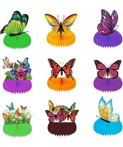 9 Pcs Butterfly Honeycomb Table Centerpiece Butterfly Party Decorations Colorful Butterfly Honeycomb Paper Fan Centerpiece fo...