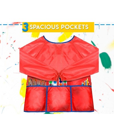 Kids Art Smock Waterproof and Paint Repellent Long Sleeve Painting Aprons with Elastic Tight Cuffs with 3 Pockets $15.01 Kids...