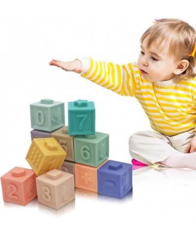 Baby Blocks 12 pc - Soft Stacking Building Blocks - Toy 6 to 12 Months Toddlers Boys & Girls- Squeeze & Play - Educational To...