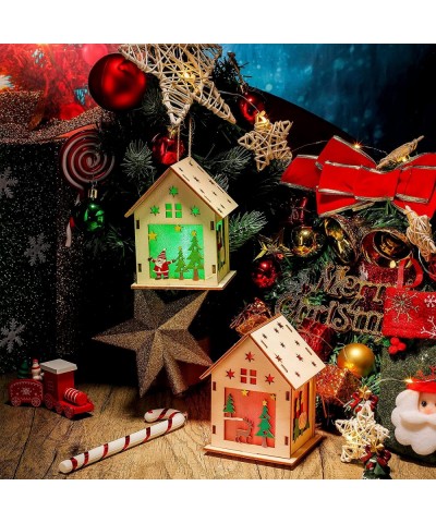 Christmas Craft Houses Kits 2 Unfinished Larger Houses Adults DIY Crafts for Adults Wooden Craft 3D Cutting Puzzle Toy Colorf...