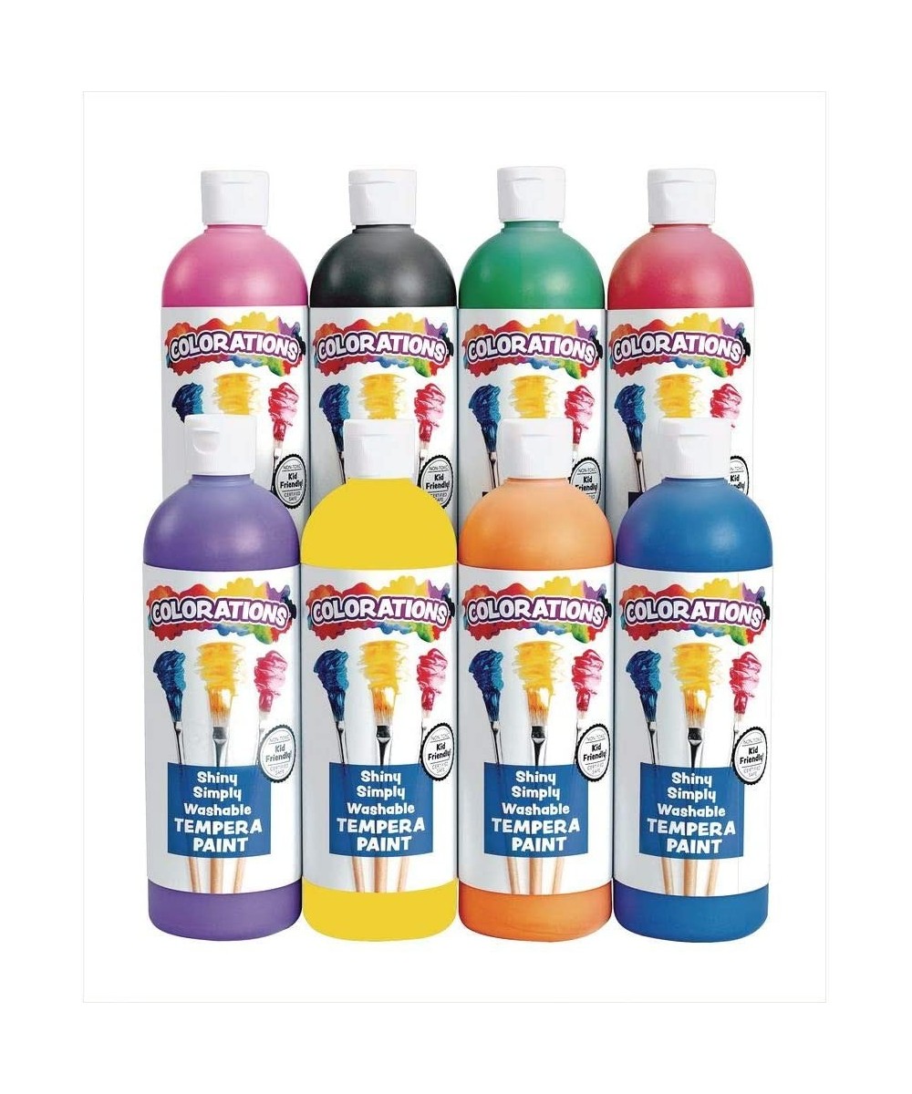 Washable Tempera Shiny Metallic Effect Paint 16 fl oz Set of 8 Colors Non Toxic Vibrant Bold Kids Paint Craft Hobby Fun Art S...