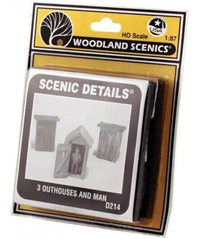 HO 3 Outhouses & Man $32.96 Toy Vehicle Playsets