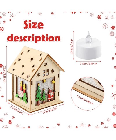 Christmas Craft Houses Kits 2 Unfinished Larger Houses Adults DIY Crafts for Adults Wooden Craft 3D Cutting Puzzle Toy Colorf...