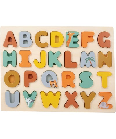 Wooden Alphabet Puzzle (Safari Theme) by Small Foot – Toddlers Learn ABCs While Developing Fine Motor Skills – Classic 27 Pie...