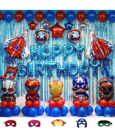 Superhero Birthday party supplies Superhero Theme Balloons set including 65 Pcs with Air Pump and superhero masks $42.00 Kids...