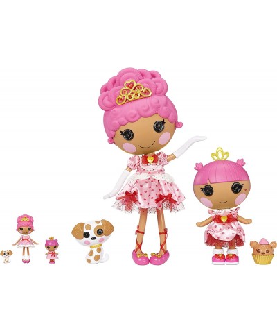 Sew Royal Princess Party- 4 Dolls + 3 Pets Including Crumpet & Teacup Hearts (Large+Little+Minis) Tiara with Reusable Castle ...