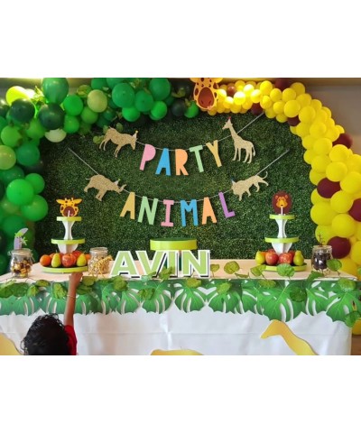 Party Animal Birthday Banner for Baby - Zoo Party Decor Circus Party Decor for Baby Showers Glittering Photo Props Jungle Saf...