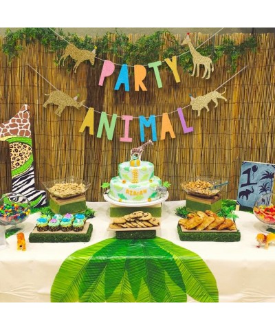 Party Animal Birthday Banner for Baby - Zoo Party Decor Circus Party Decor for Baby Showers Glittering Photo Props Jungle Saf...