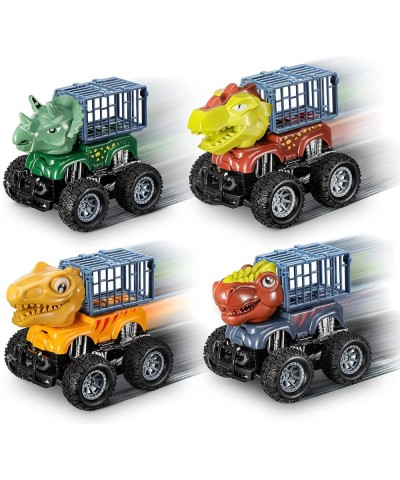 Dinosaur Toys for Kids 3-5 4 Dinosaur Monster Trucks Mini Pull Back Cars Dinosaur Transport Carrier Truck Playset Gifts for B...