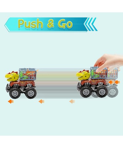 Dinosaur Toys for Kids 3-5 4 Dinosaur Monster Trucks Mini Pull Back Cars Dinosaur Transport Carrier Truck Playset Gifts for B...