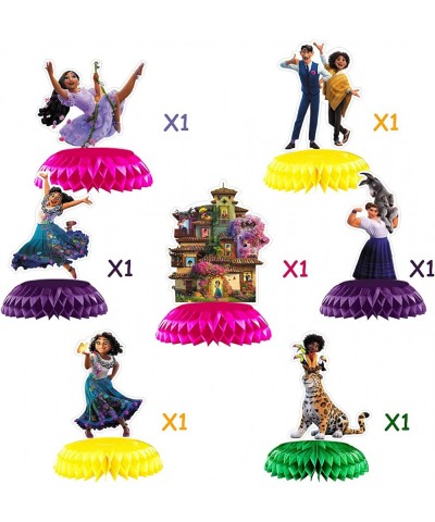 Encanto Party Supplies 7 Honeycomb Centerpieces for Magic Whole House Themed Birthday Party Decorations Double Sided Table De...